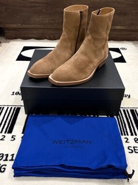 Stuart Weitzman Augustine Nubuck / Suede Leather Boot Chestnut / Tan